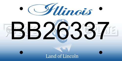 BB26337 Illinois License Plate