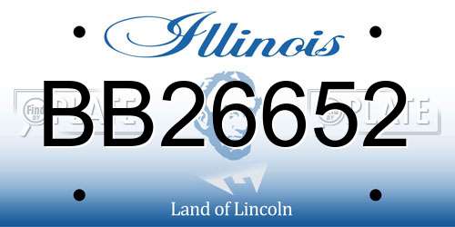 BB26652 Illinois License Plate