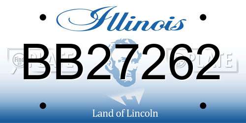 BB27262 Illinois License Plate