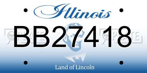 BB27418 Illinois License Plate