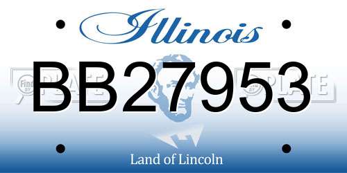 BB27953 Illinois License Plate
