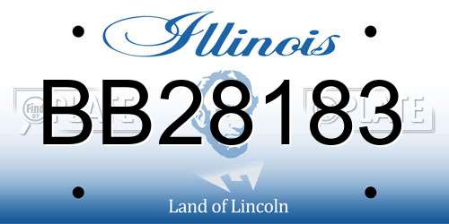 BB28183 Illinois License Plate