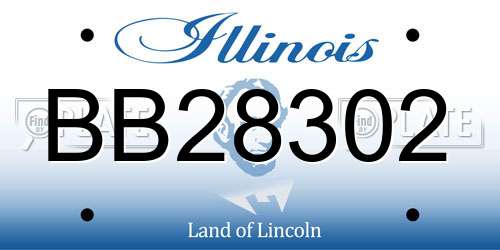 BB28302 Illinois License Plate