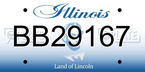 BB29167 Illinois License Plate
