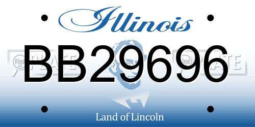 BB29696 Illinois License Plate