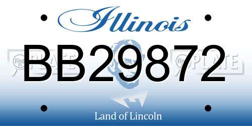 BB29872 Illinois License Plate