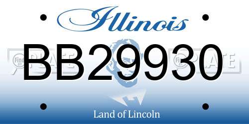 BB29930 Illinois License Plate