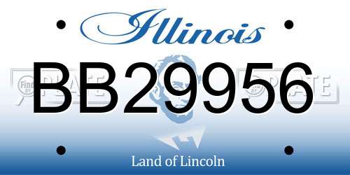 BB29956 Illinois License Plate