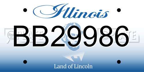 BB29986 Illinois License Plate