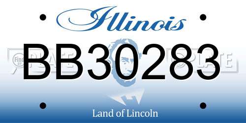 BB30283 Illinois License Plate