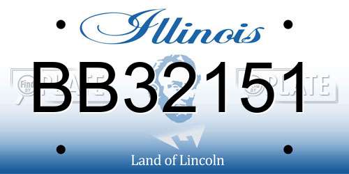 BB32151 Illinois License Plate
