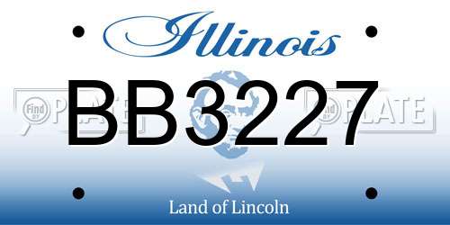 BB3227 Illinois License Plate