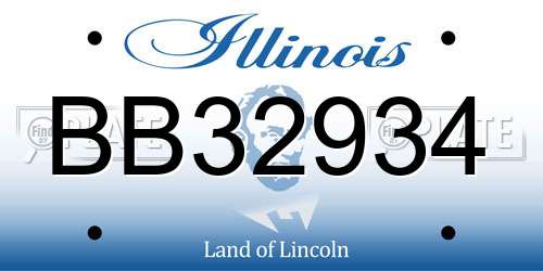 BB32934 Illinois License Plate