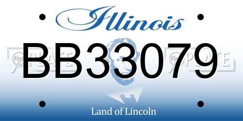 BB33079 Illinois License Plate