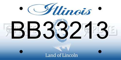 BB33213 Illinois License Plate