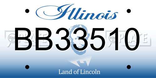 BB33510 Illinois License Plate
