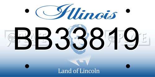 BB33819 Illinois License Plate
