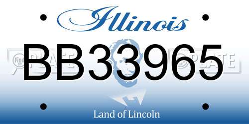 BB33965 Illinois License Plate