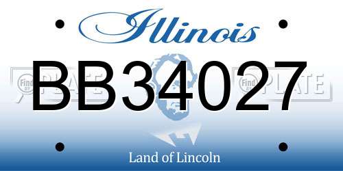 BB34027 Illinois License Plate
