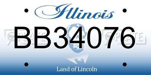 BB34076 Illinois License Plate