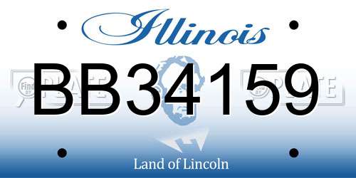 BB34159 Illinois License Plate