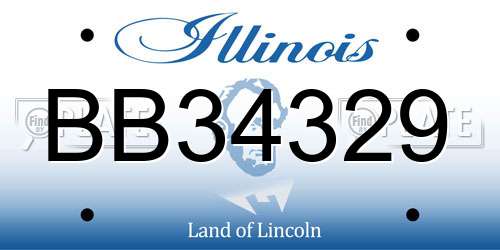 BB34329 Illinois License Plate