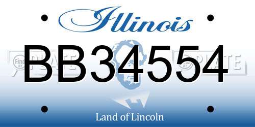 BB34554 Illinois License Plate