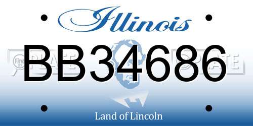 BB34686 Illinois License Plate