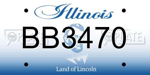 BB3470 Illinois License Plate