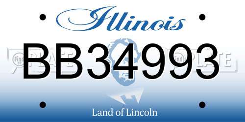 BB34993 Illinois License Plate