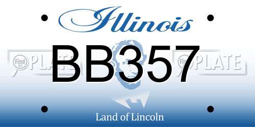 BB357 Illinois License Plate