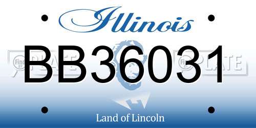 BB36031 Illinois License Plate