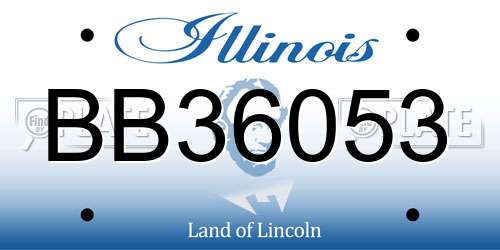 BB36053 Illinois License Plate