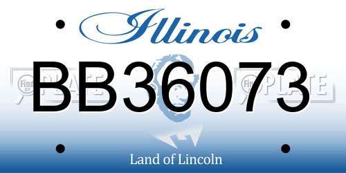 BB36073 Illinois License Plate