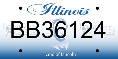 BB36124 Illinois License Plate