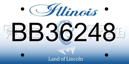 BB36248 Illinois License Plate