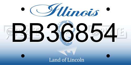 BB36854 Illinois License Plate
