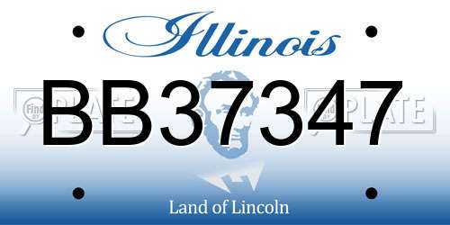 BB37347 Illinois License Plate
