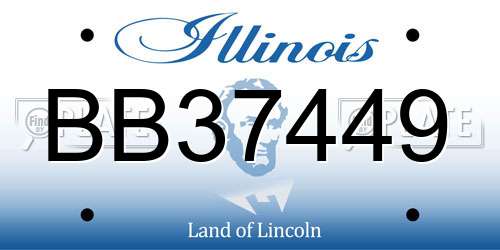 BB37449 Illinois License Plate