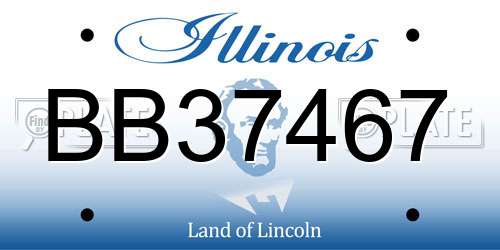 BB37467 Illinois License Plate
