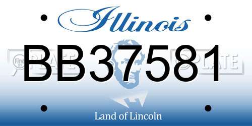 BB37581 Illinois License Plate