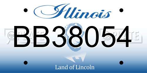 BB38054 Illinois License Plate