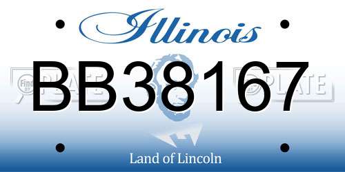 BB38167 Illinois License Plate
