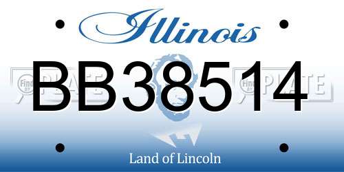 BB38514 Illinois License Plate