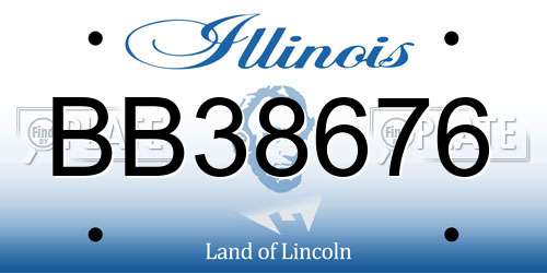 BB38676 Illinois License Plate