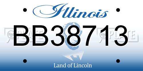 BB38713 Illinois License Plate