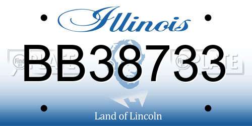 BB38733 Illinois License Plate