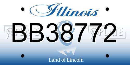 BB38772 Illinois License Plate