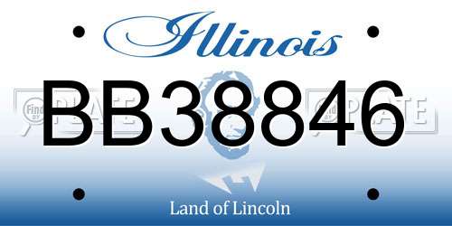 BB38846 Illinois License Plate
