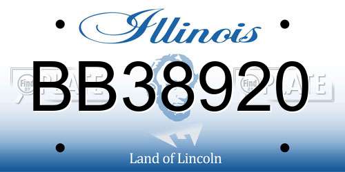 BB38920 Illinois License Plate